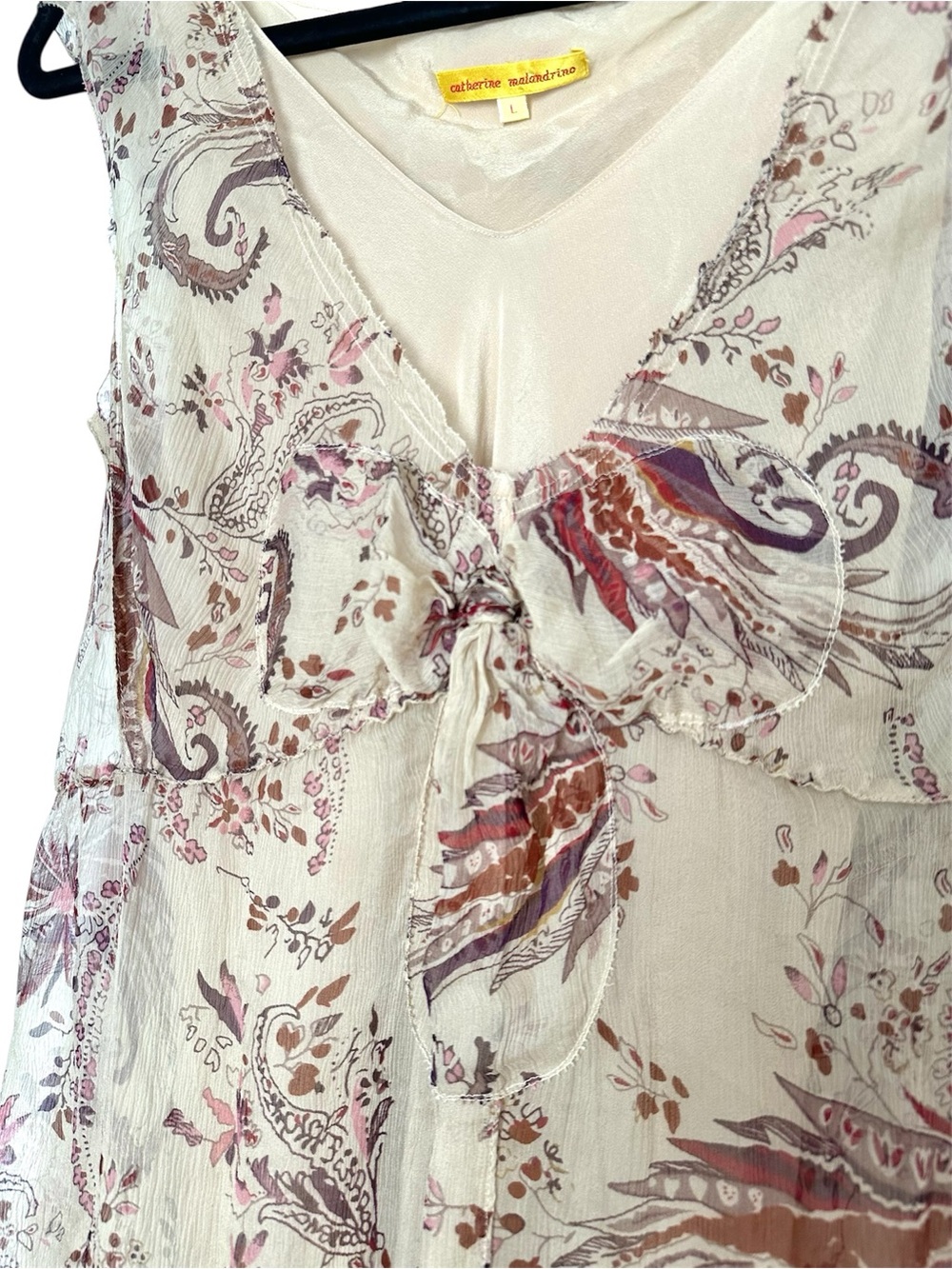 Vintage Fairycore Silk Sheer Maxi Dress High Low Goblincore Earthy Y2K Hobbit - Picture 6 of 15